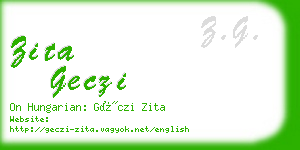 zita geczi business card